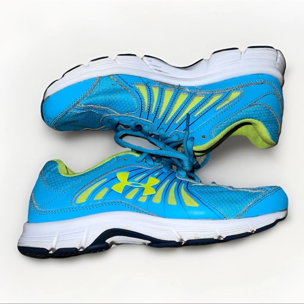 Under Armour Dash Women’s Blue Yellow Athletic Running Shoes Size 7.5 Jogging